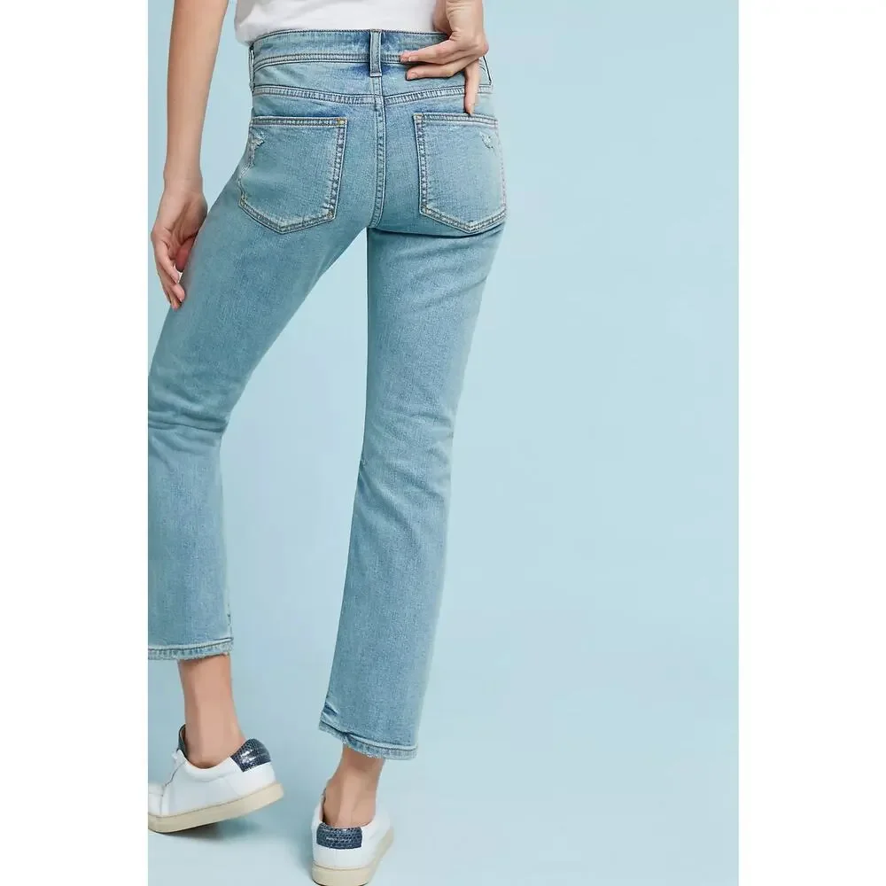 Anthropologie Pilcro and The Letterpress Mid-Rise Slim Straight Jeans